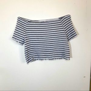 OFF THE SHOULDER STRIPED TOP